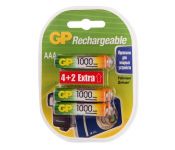  GP Rechargeable 1000AAAHC4/2 AAA NiMH 1000mAh (6) 