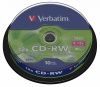 CD-RW  Verbatim 700Mb 12 Verbatim DLP Silver 10 . CakeBox 043480, SERL