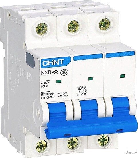 Выключатель автоматический Chint NXB-63 3P 4A 6кА C