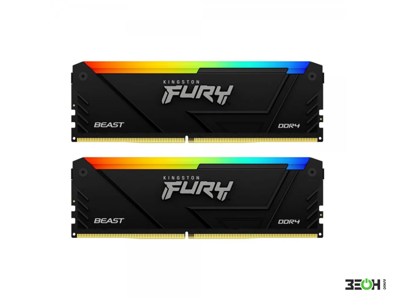 Оперативная память Kingston 16GB DDR4 3733MHz DIMM FURY Beast Black RGB XMP KF437C19BB2AK2/16 kit 2x купить в Гомеле - цена в интернет-магазине ZEON