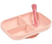    Beaba Set Repas Silicone Avec Ventouse Rose 913456