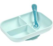    Beaba Set Repas Silicone Avec Ventouse Bleu 913455